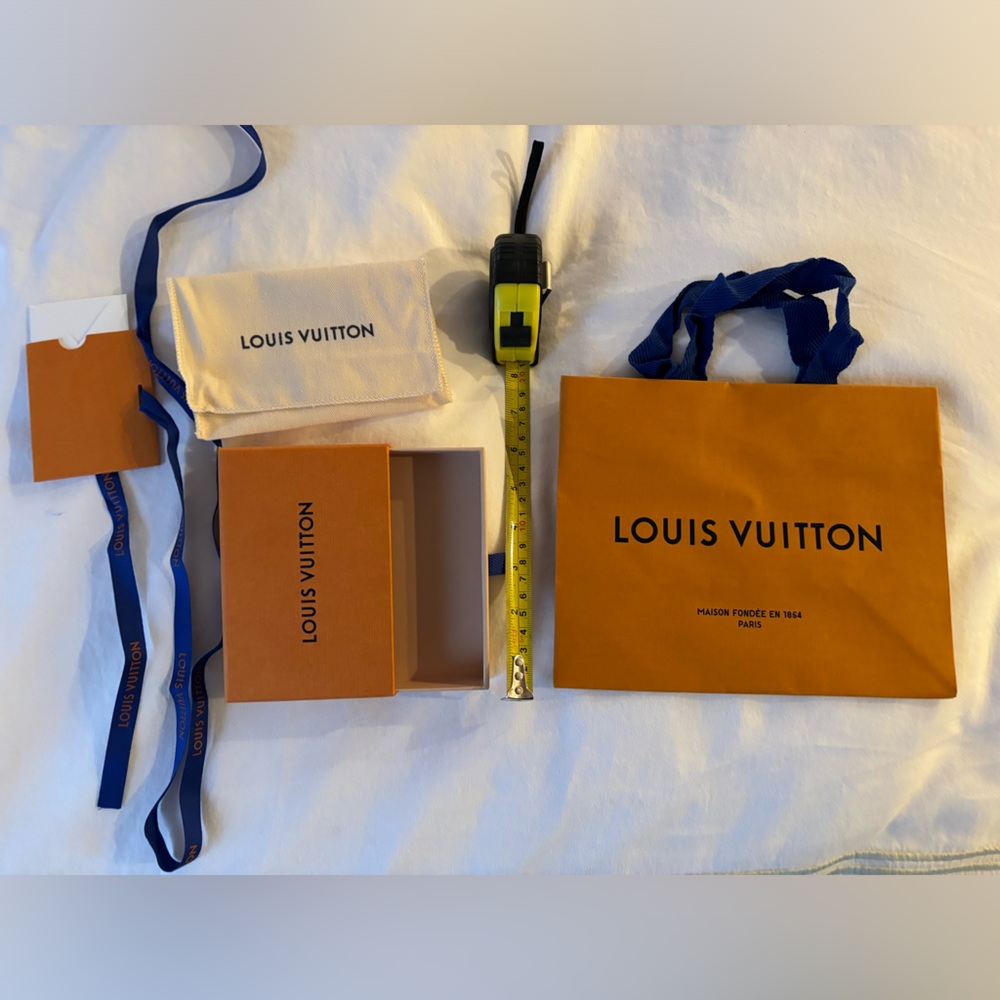 Louis Vuitton small box, bag, dust bag, card and ribbon